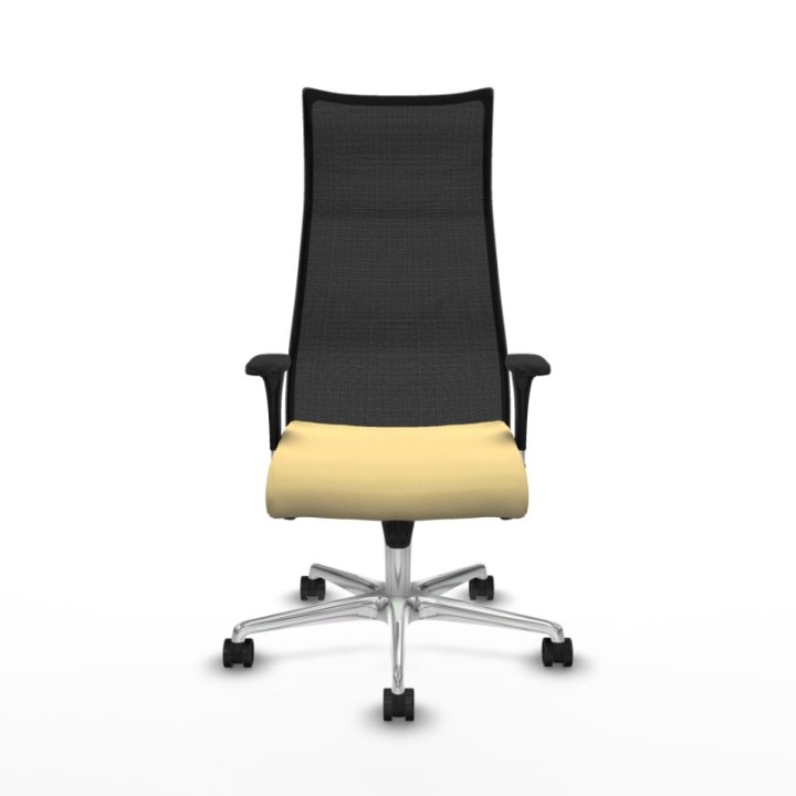 Albacete malla sincro malla negra similpiel crema brazos 1D base aluminio ruedas 65 mm nailon