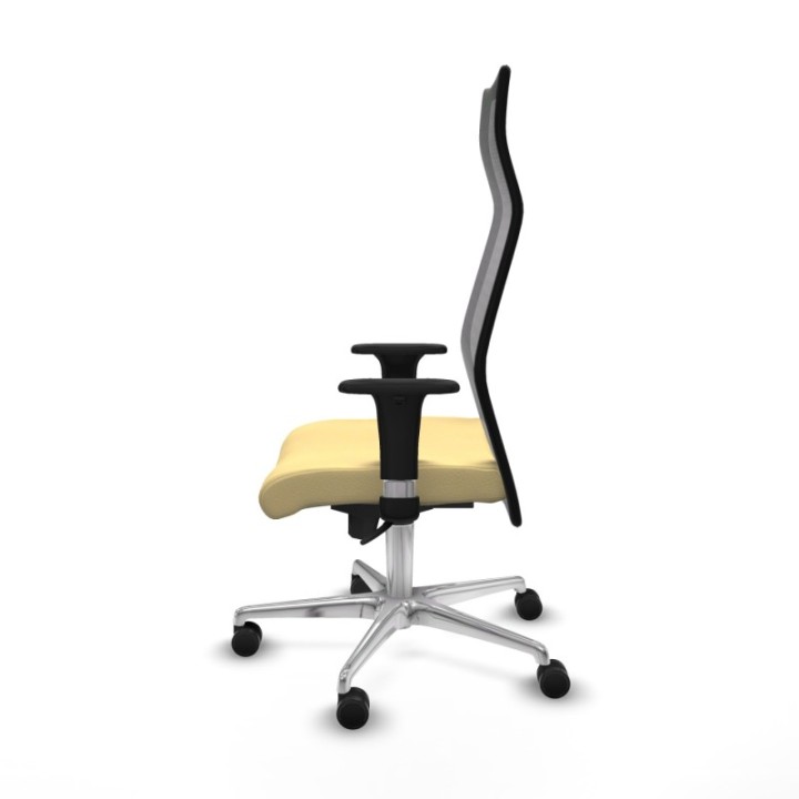 Albacete malla sincro malla negra similpiel crema brazos 1D base aluminio ruedas 65 mm nailon