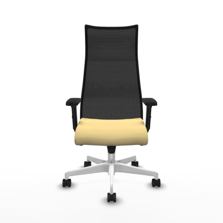 Albacete malla sincro malla negra similpiel crema brazos 2D base blanca ruedas 65 mm nailon