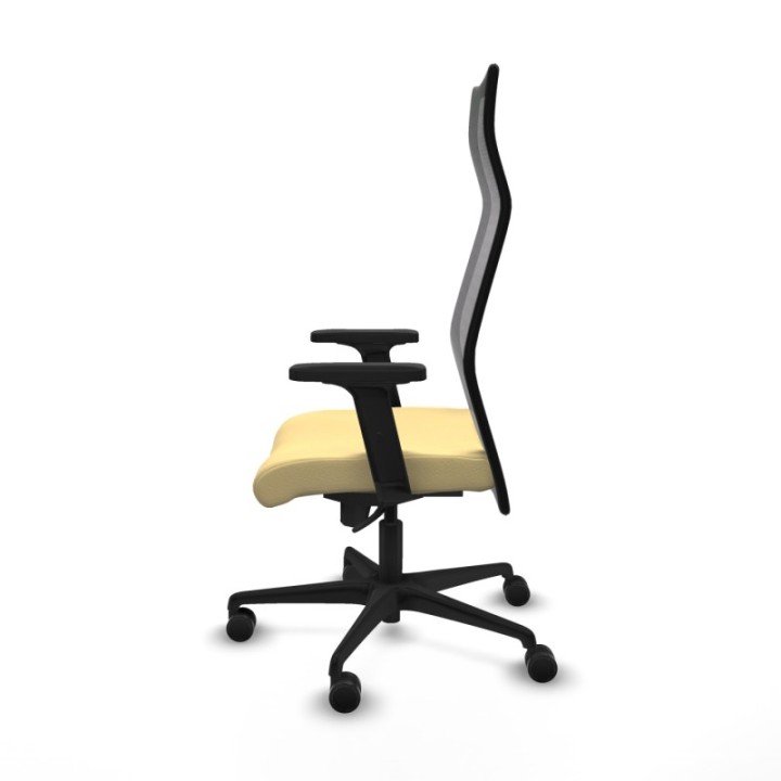 Albacete malla sincro malla negra similpiel crema brazos 2D base nailon ruedas 65 mm nailon