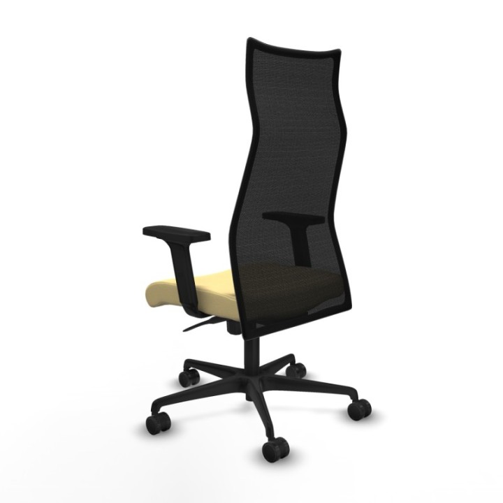 Albacete malla sincro malla negra similpiel crema brazos 2D base nailon ruedas 65 mm nailon