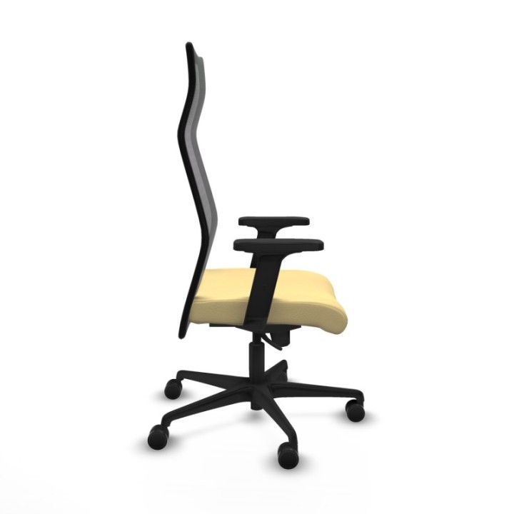 Albacete malla sincro malla negra similpiel crema brazos 2D base nailon ruedas 65 mm nailon