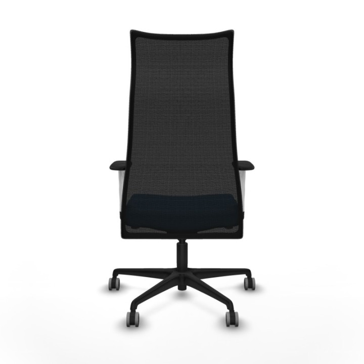 Albacete malla sincro malla negra similpiel azul claro brazos blancos base nailon ruedas 65mm engomadas