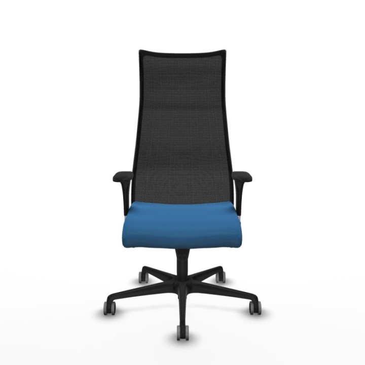 Albacete malla sincro malla negra similpiel azul claro brazos 1D base nailon ruedas 65mm engomadas