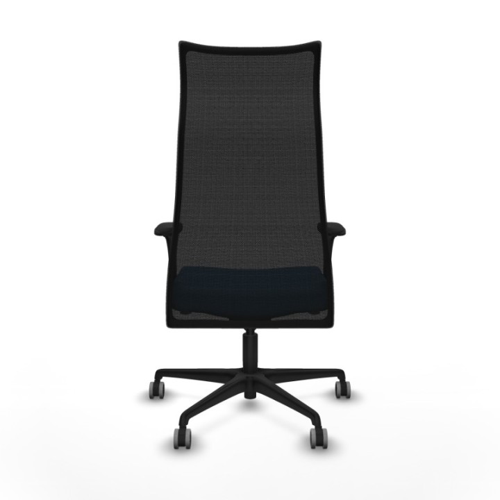 Albacete malla sincro malla negra similpiel azul claro brazos 1D base nailon ruedas 65mm engomadas