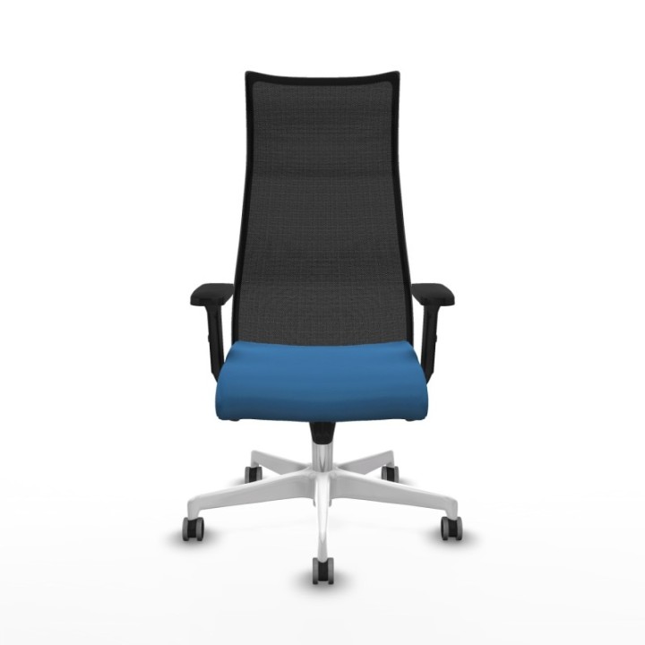 Albacete malla sincro malla negra similpiel azul claro brazos 2D base blanca ruedas 65mm engomadas