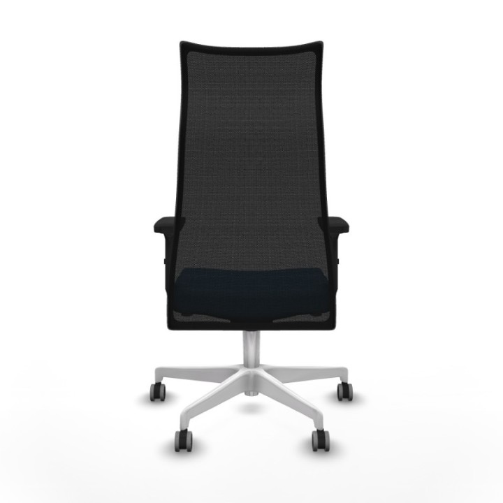 Albacete malla sincro malla negra similpiel azul claro brazos 2D base blanca ruedas 65mm engomadas