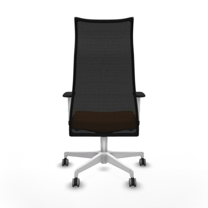 Albacete malla sincro malla negra similpiel naranja brazos blancos base blanca ruedas 65mm engomadas