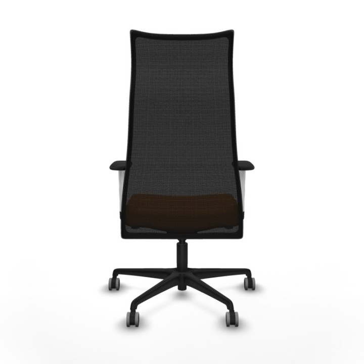 Albacete malla sincro malla negra similpiel naranja brazos blancos base nailon ruedas 65mm engomadas