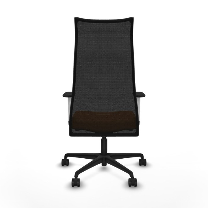 Albacete malla sincro malla negra similpiel naranja brazos blancos base nailon ruedas 65 mm nailon