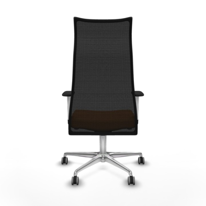 Albacete malla sincro malla negra similpiel naranja brazos blancos base aluminio ruedas 65mm engomadas