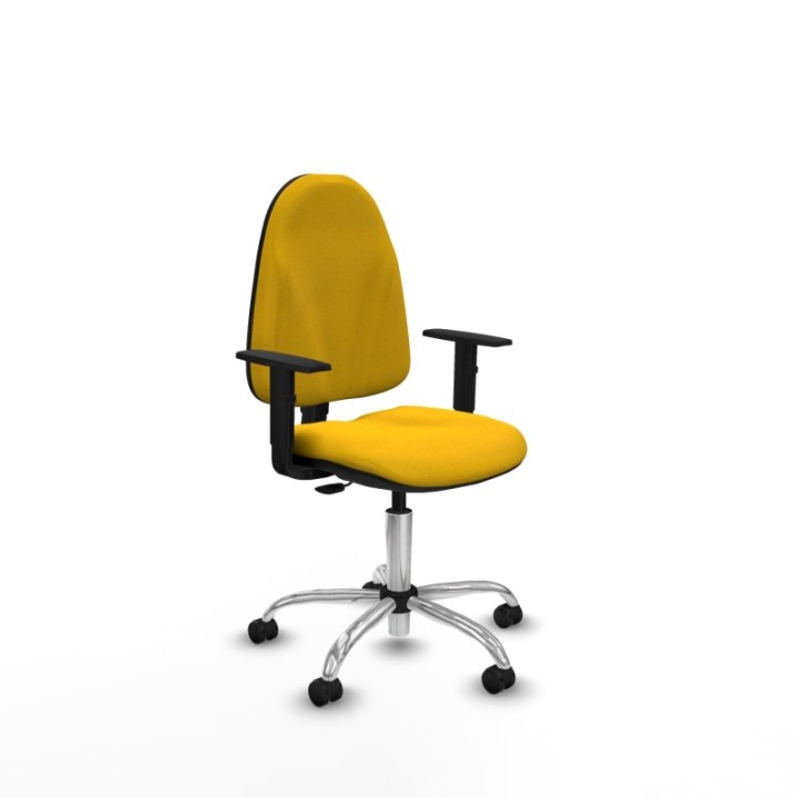 Algarra CP bali amarillo brazos 1D base cromada ruedas autofrenantes 50mm