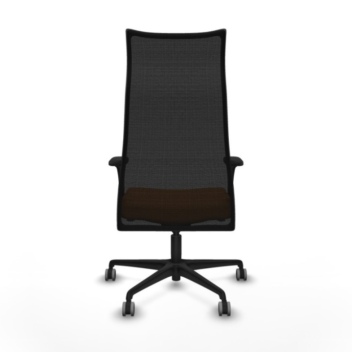 Albacete malla sincro malla negra similpiel naranja brazos 1D base nailon ruedas 65mm engomadas