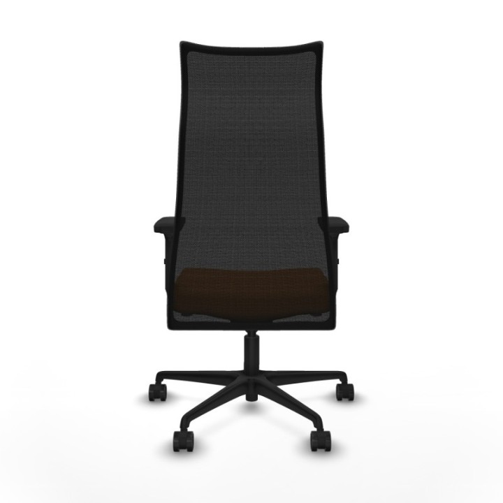 Albacete malla sincro malla negra similpiel naranja brazos 2D base nailon ruedas 65 mm nailon