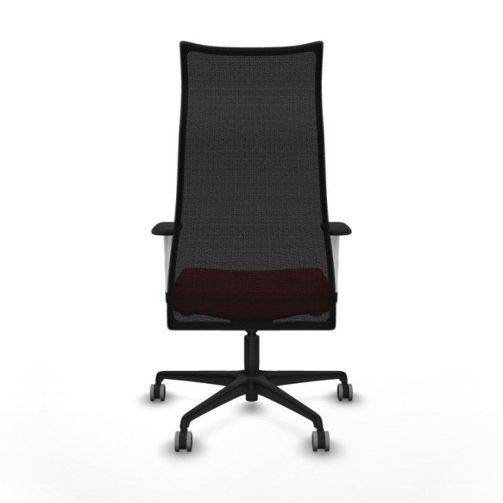 Albacete malla sincro malla negra similpiel rojo brazos blancos base nailon ruedas 65mm engomadas