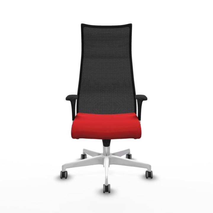 Albacete malla sincro malla negra similpiel rojo brazos 1D base blanca ruedas 65mm engomadas