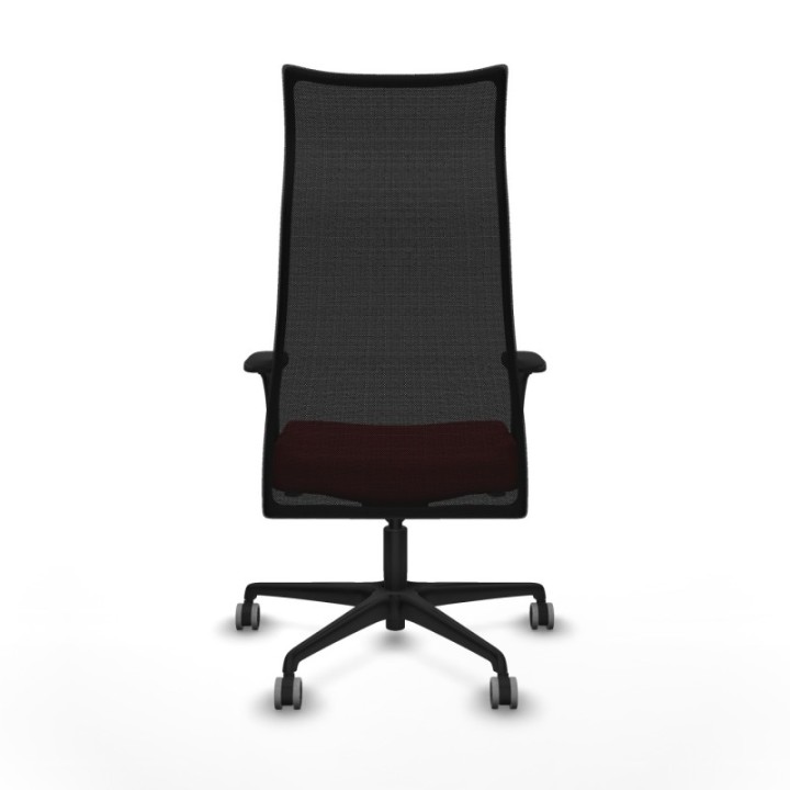 Albacete malla sincro malla negra similpiel rojo brazos 1D base nailon ruedas 65mm engomadas