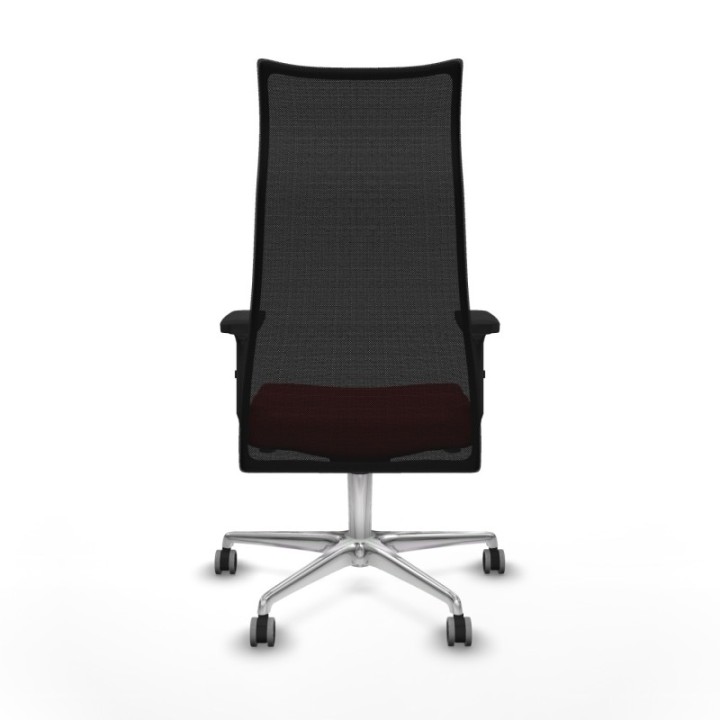 Albacete malla sincro malla negra similpiel rojo brazos 2D base aluminio ruedas 65mm engomadas