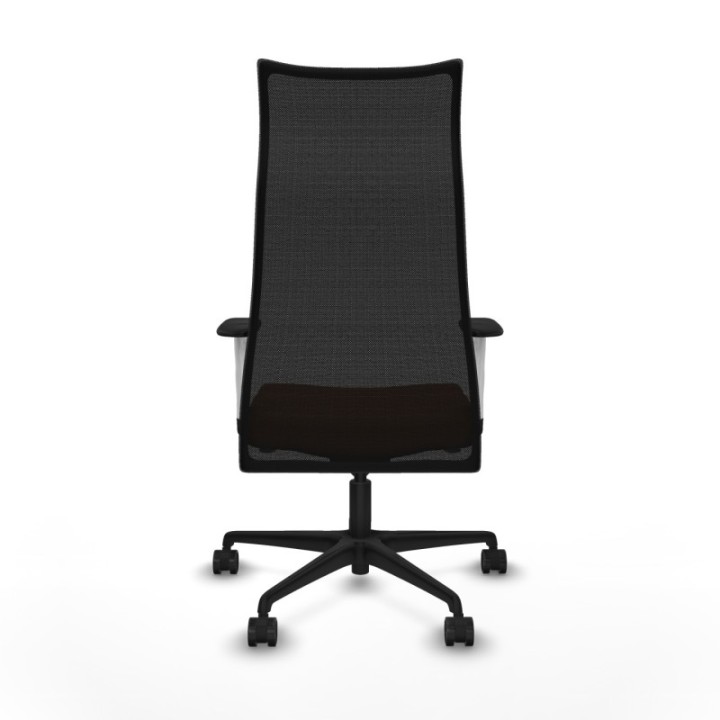 Albacete malla sincro malla negra similpiel marrón brazos blancos base nailon ruedas 65 mm nailon