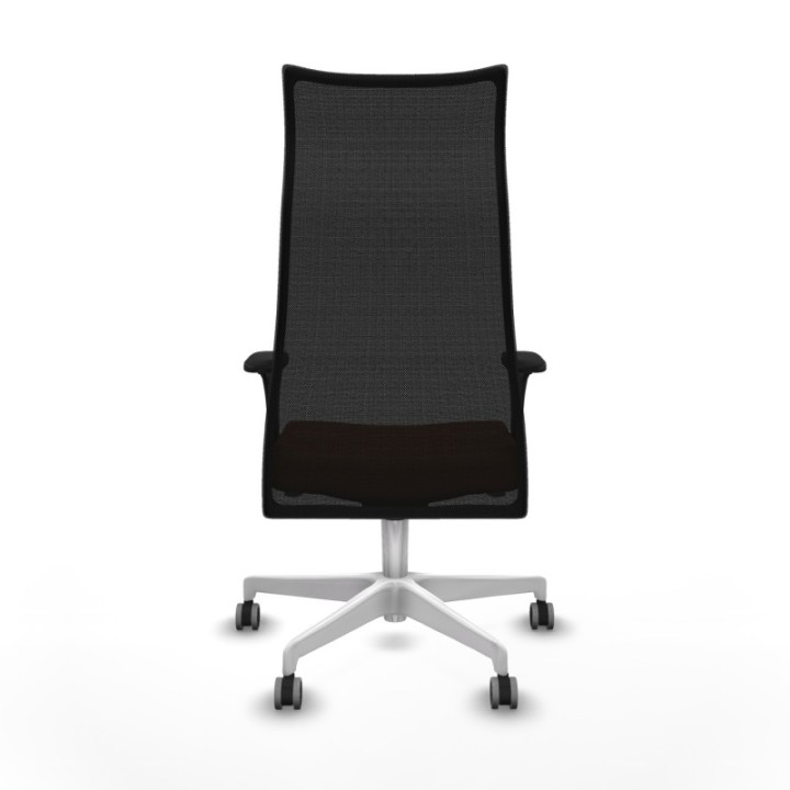 Albacete malla sincro malla negra similpiel marrón brazos 1D base blanca ruedas 65mm engomadas