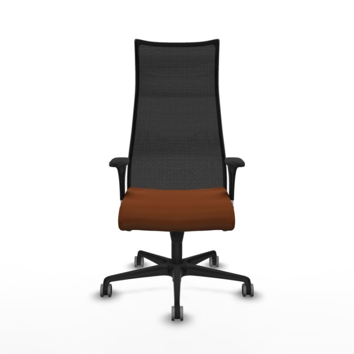 Albacete malla sincro malla negra similpiel marrón brazos 1D base nailon ruedas 65mm engomadas