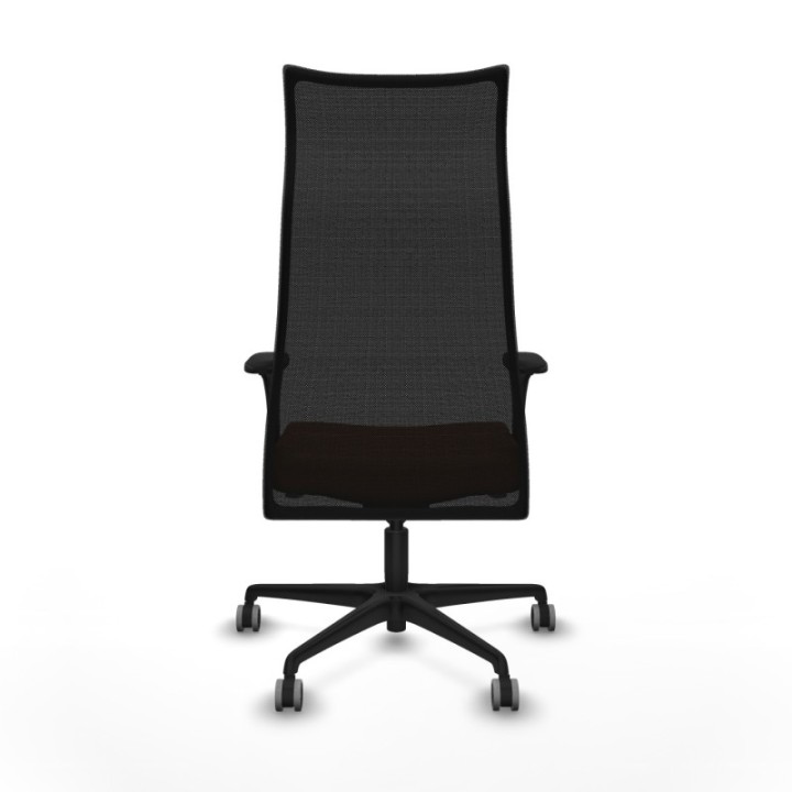 Albacete malla sincro malla negra similpiel marrón brazos 1D base nailon ruedas 65mm engomadas