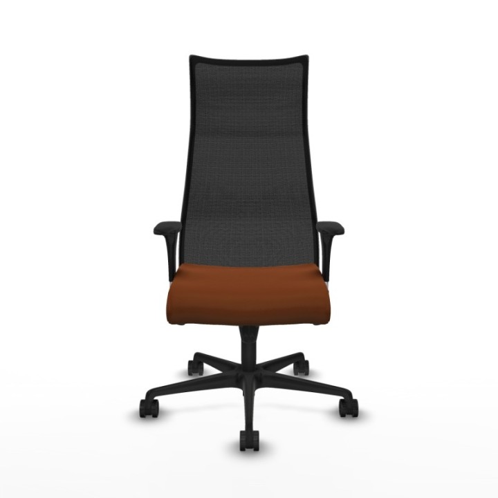 Albacete malla sincro malla negra similpiel marrón brazos 1D base nailon ruedas 65 mm nailon