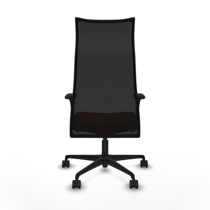 Albacete malla sincro malla negra similpiel marrón brazos 1D base nailon ruedas 65 mm nailon