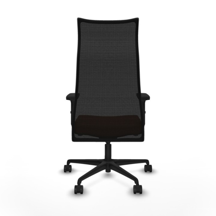 Albacete malla sincro malla negra similpiel marrón brazos 2D base nailon ruedas 65 mm nailon