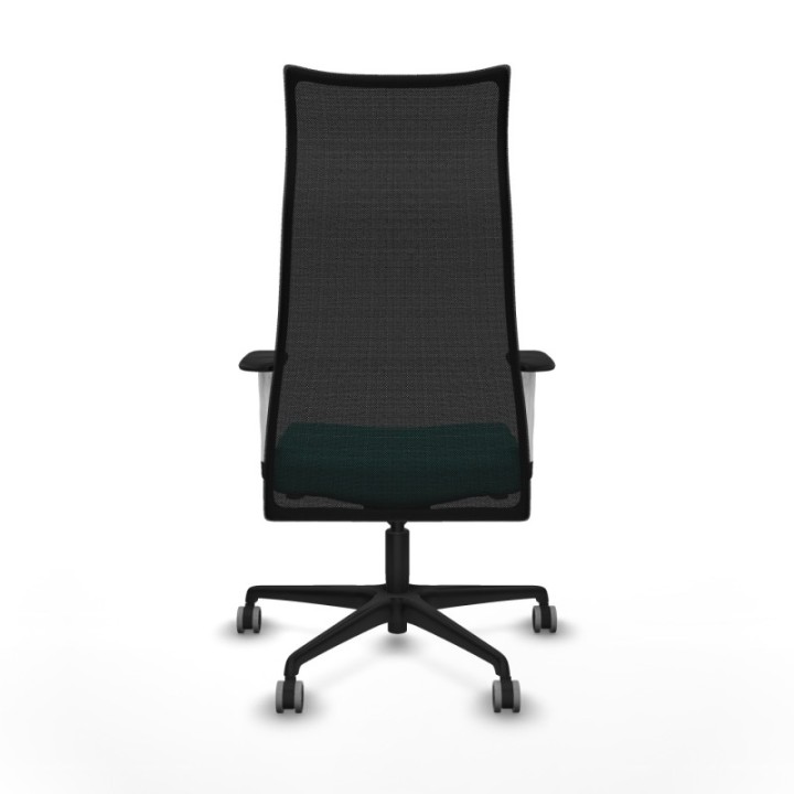 Albacete malla sincro malla negra similpiel turquesa brazos blancos base nailon ruedas 65mm engomadas