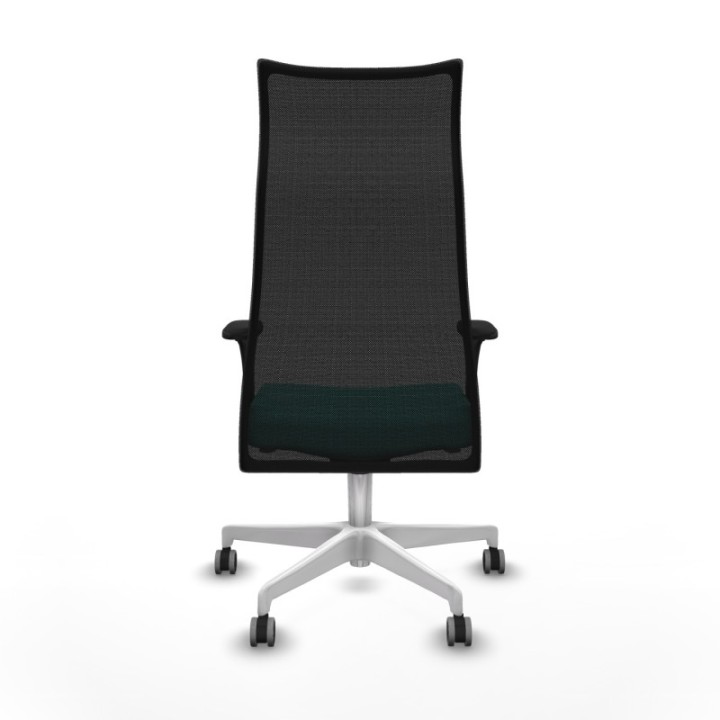 Albacete malla sincro malla negra similpiel turquesa brazos 1D base blanca ruedas 65mm engomadas