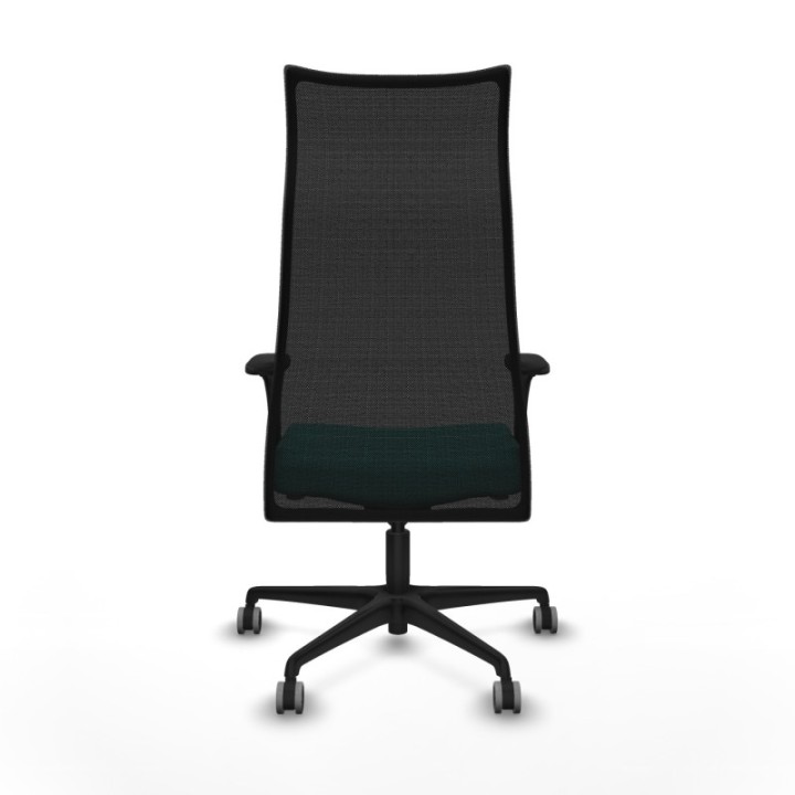 Albacete malla sincro malla negra similpiel turquesa brazos 1D base nailon ruedas 65mm engomadas