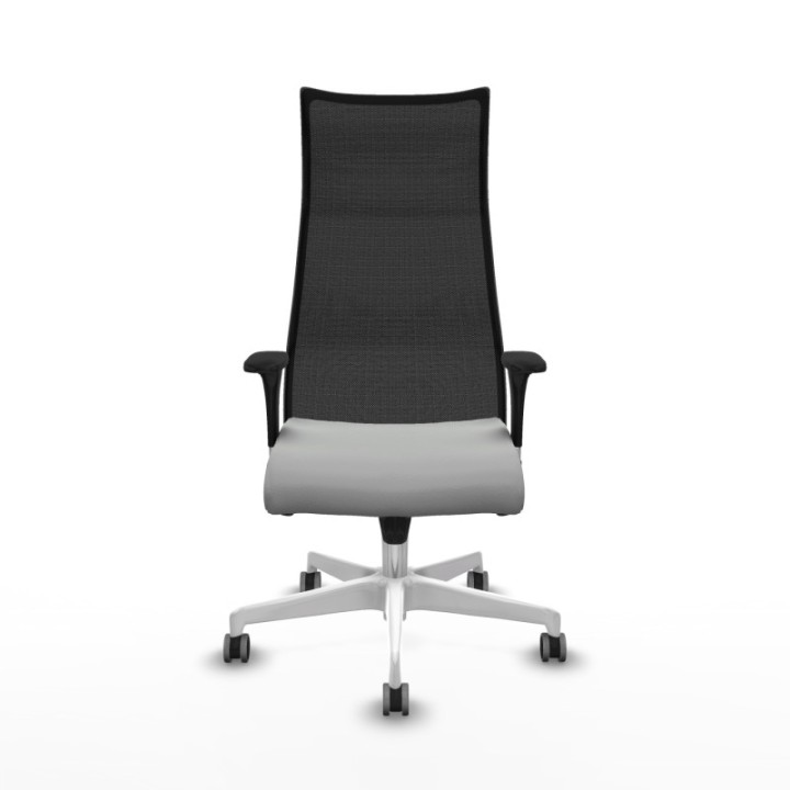 Albacete malla sincro malla negra similpiel gris claro brazos 1D base blanca ruedas 65mm engomadas