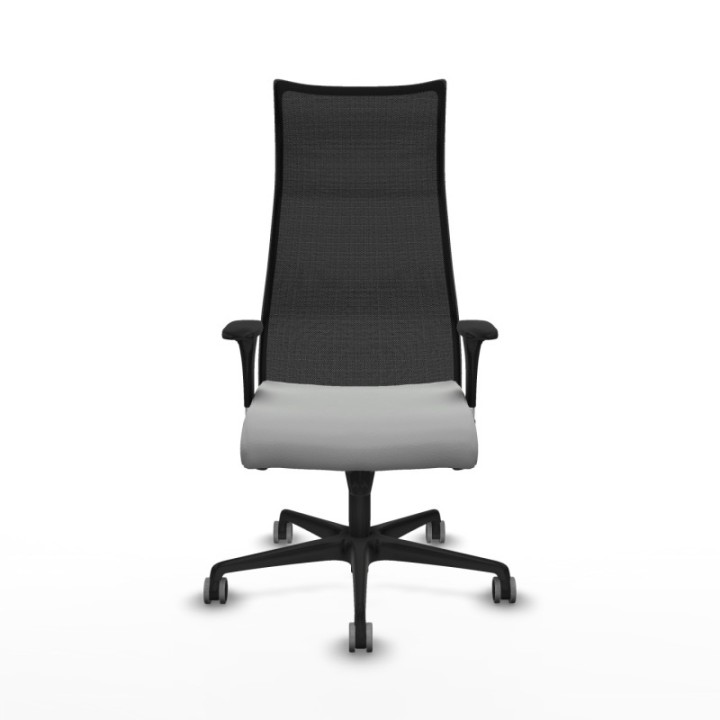 Albacete malla sincro malla negra similpiel gris claro brazos 1D base nailon ruedas 65mm engomadas