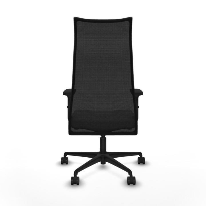 Albacete malla sincro malla negra similpiel gris claro brazos 2D base nailon ruedas 65 mm nailon