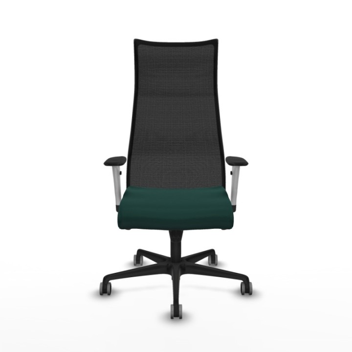 Albacete malla sincro malla negra similpiel verde botella brazos blancos base nailon ruedas 65mm engomadas