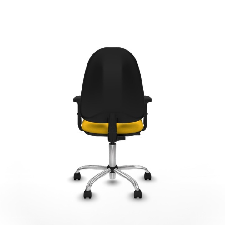 Algarra CP bali amarillo brazos 2D base cromada ruedas nailon 50mm