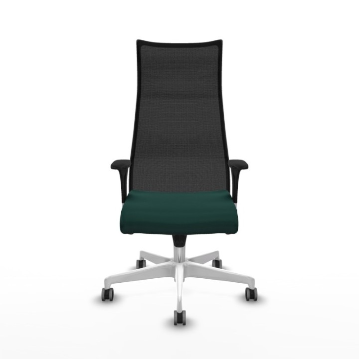 Albacete malla sincro malla negra similpiel verde botella brazos 1D base blanca ruedas 65mm engomadas