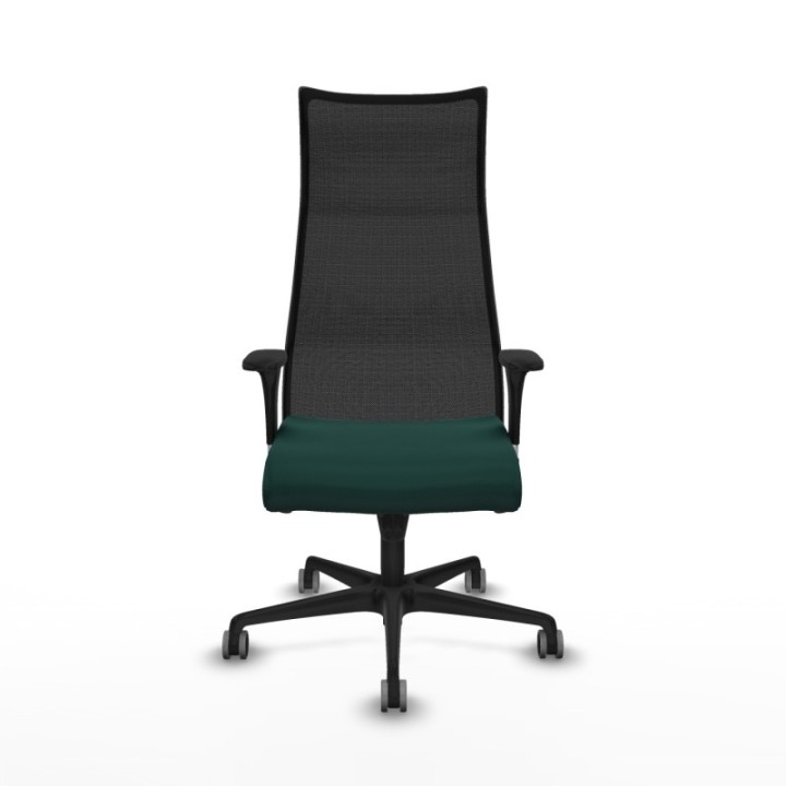 Albacete malla sincro malla negra similpiel verde botella brazos 1D base nailon ruedas 65mm engomadas