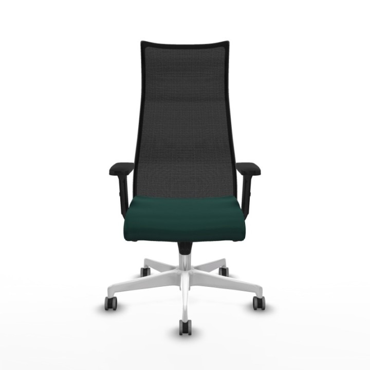 Albacete malla sincro malla negra similpiel verde botella brazos 2D base blanca ruedas 65mm engomadas