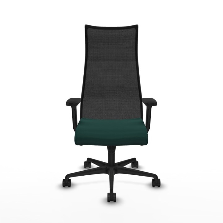 Albacete malla sincro malla negra similpiel verde botella brazos 2D base nailon ruedas 65 mm nailon