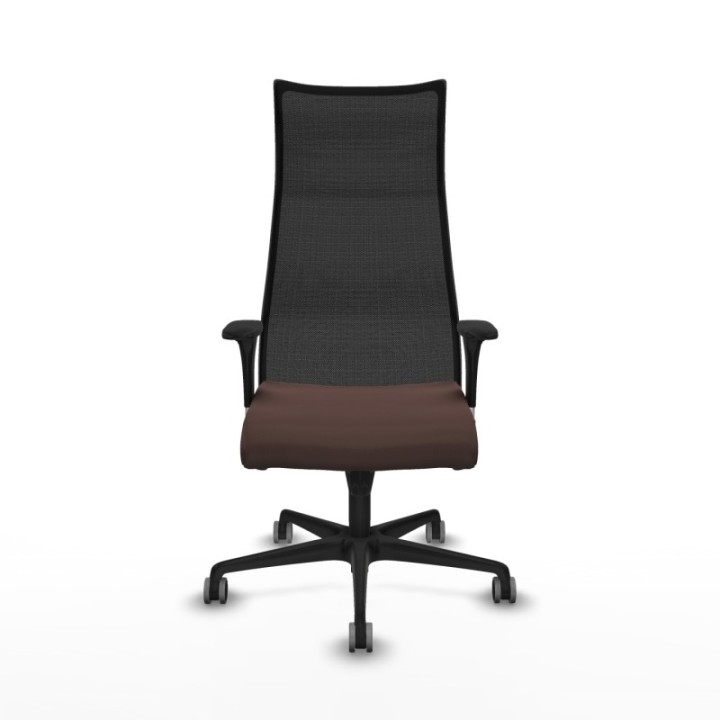 Albacete malla sincro malla negra similpiel marrón oscuro brazos 1D base nailon ruedas 65mm engomadas