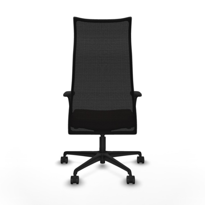 Albacete malla sincro malla negra similpiel marrón oscuro brazos 1D base nailon ruedas 65 mm nailon