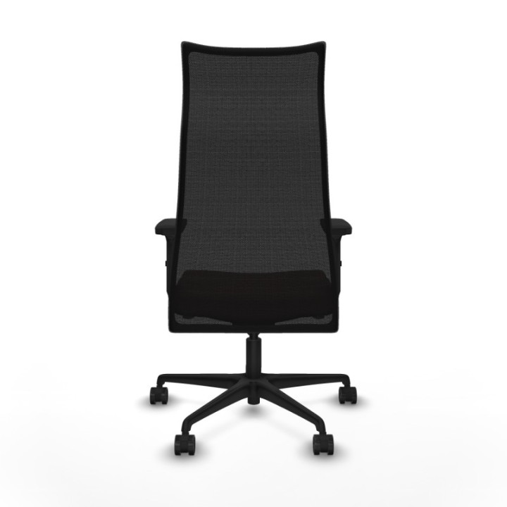 Albacete malla sincro malla negra similpiel marrón oscuro brazos 2D base nailon ruedas 65 mm nailon