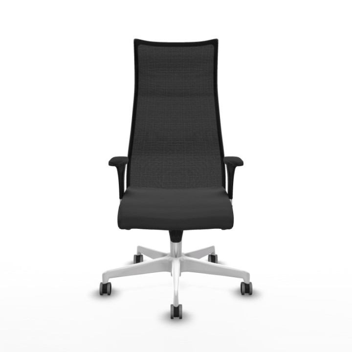 Albacete malla sincro malla negra similpiel gris oscuro brazos 1D base blanca ruedas 65mm engomadas