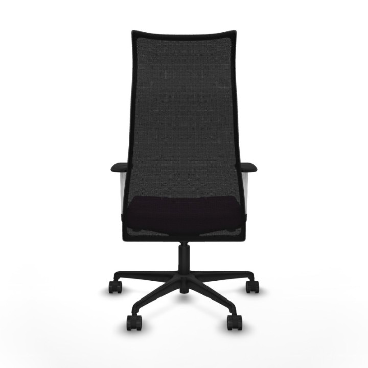 Albacete malla sincro malla negra similpiel morado brazos blancos base nailon ruedas 65 mm nailon