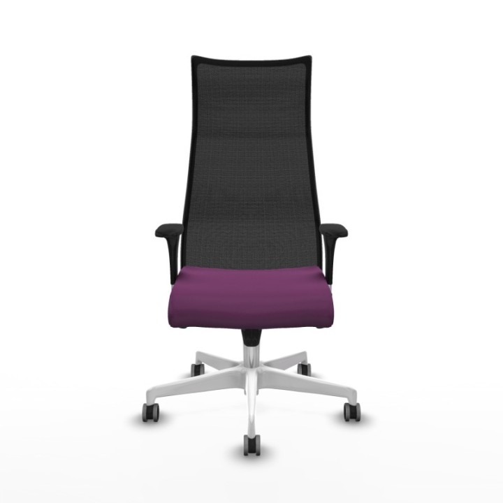 Albacete malla sincro malla negra similpiel morado brazos 1D base blanca ruedas 65mm engomadas