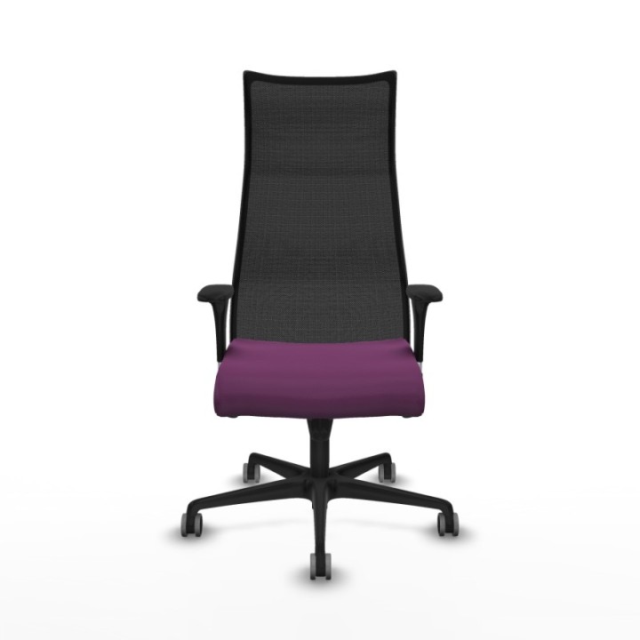 Albacete malla sincro malla negra similpiel morado brazos 1D base nailon ruedas 65mm engomadas