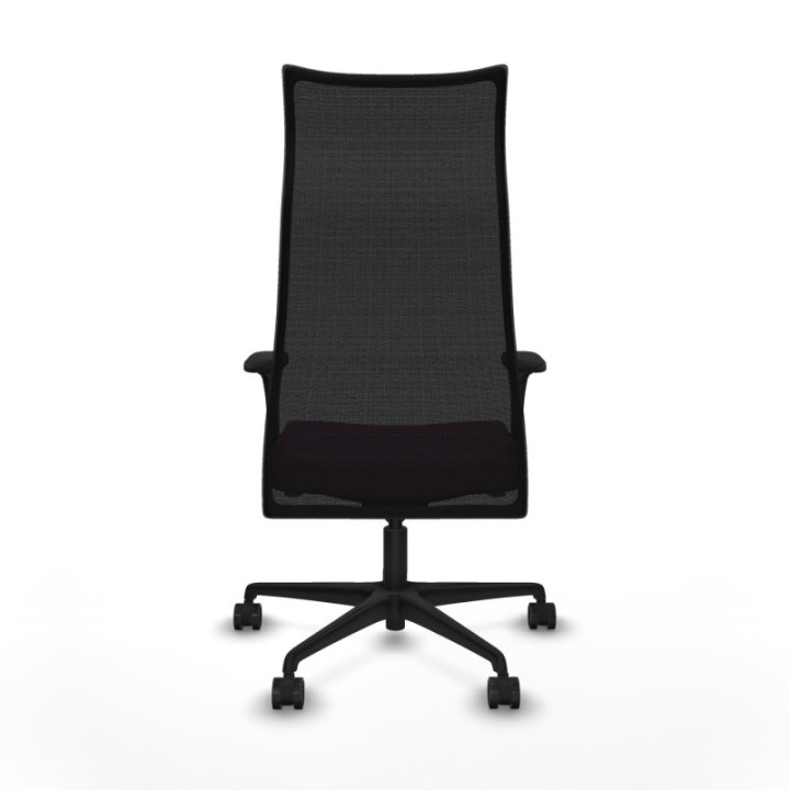 Albacete malla sincro malla negra similpiel morado brazos 1D base nailon ruedas 65 mm nailon