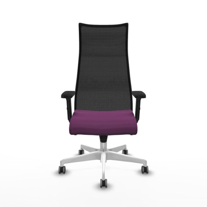 Albacete malla sincro malla negra similpiel morado brazos 2D base blanca ruedas 65mm engomadas